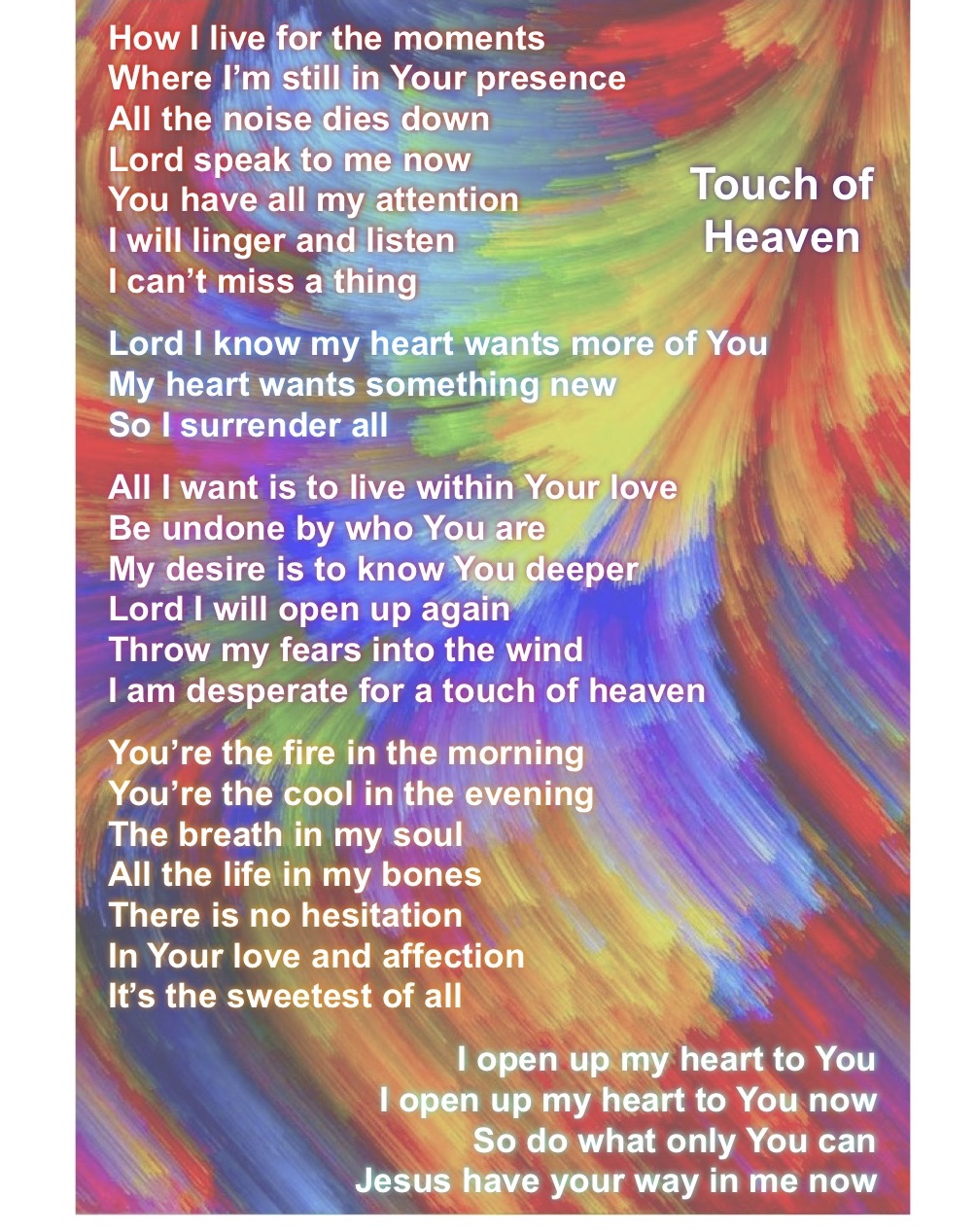 touch heaven, alive, deep copy